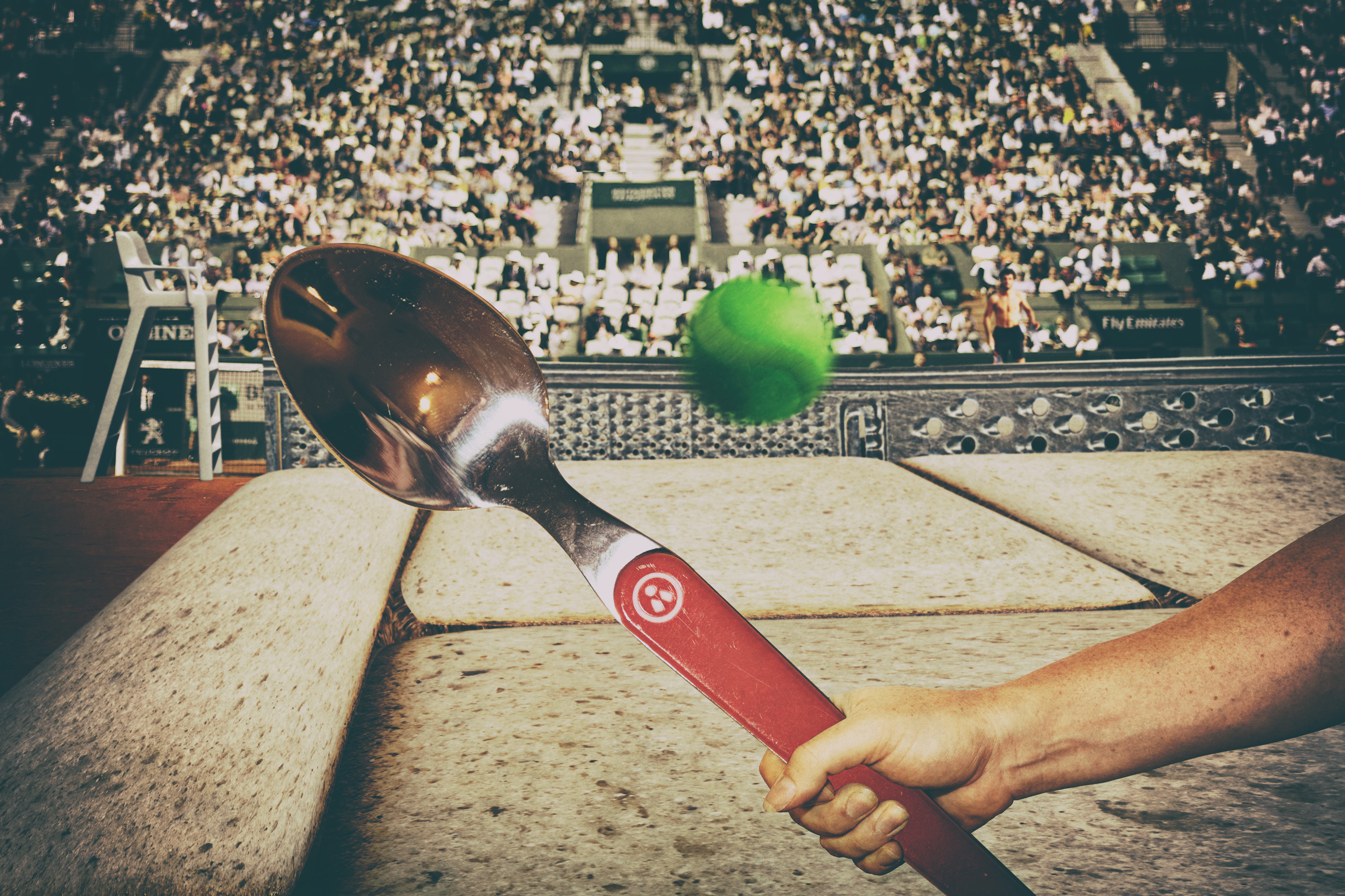 Match de tennis au petit pois sur terrain de pain de mie !