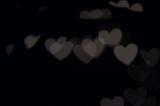 Exemple 1 de prise de vue de bokeh en forme de cœur.