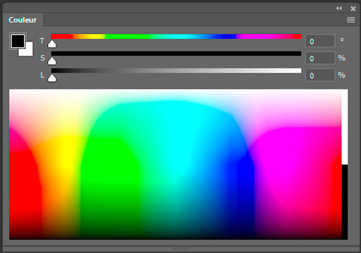 Exemple de palette d'outil de Photoshop : la palette de couleur Exemple de palette d'outil de Photoshop : la palette de couleur