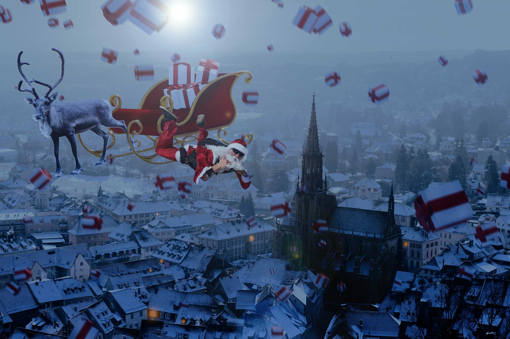 Photomontage du mois de Décembre : Une pluie de cadeaux de Noël !
