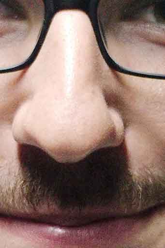 Mise en évidence de l'ombre portée du nez dans un portrait