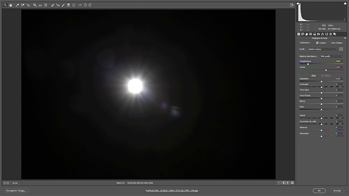 Traitement des photos de lens-flare sous CameraRAW