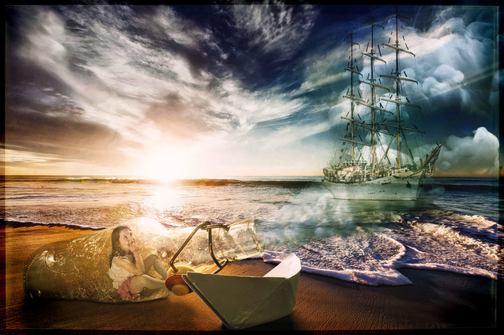 Photomontage en haute résolution "Rêve d'évasion..."