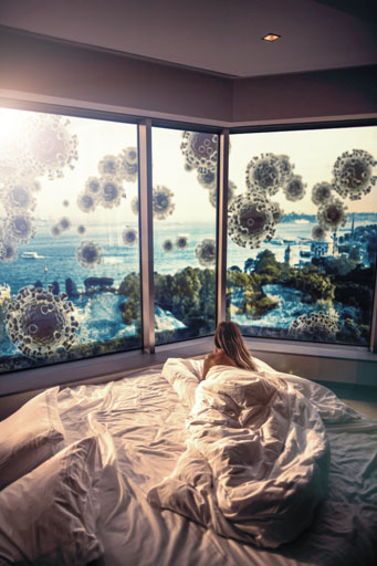 illustration de l'article du photomontage coronavirus, l'invasion
