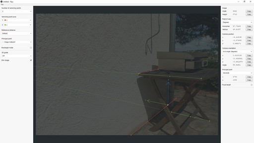 Illustration du plugin FSpy pour définir la position de la caméra dans une scène photographiée.
