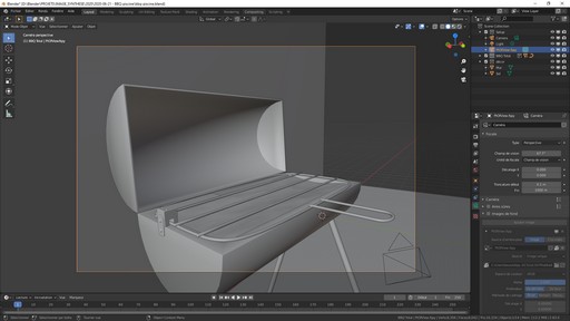 réalisation du barbecue dans le logiciel Blender